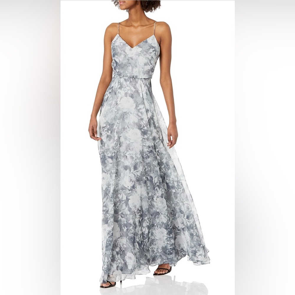Jenny Yoo‎ Women's Inesse Chiffon V-Neck Spaghetti Strap Gown